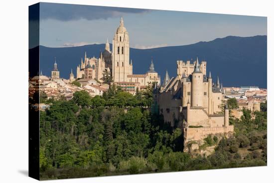 The Imposing Gothic Cathedral and the Alcazar of Segovia, Castilla Y Leon, Spain, Europe-Martin Child-Premier Image Canvas
