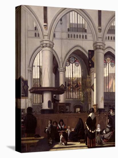 The Interior of Oude Kerk, Amsterdam, c.1660-Emanuel de Witte-Premier Image Canvas