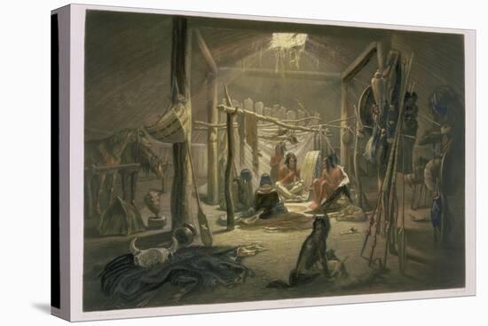 The Interior of the Hut of a Mandan Chief, Plate 19-Karl Bodmer-Premier Image Canvas