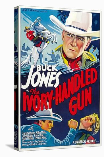 The Ivory-Handled Gun, Top and Bottom Left: Buck Jones, 1935-null-Stretched Canvas