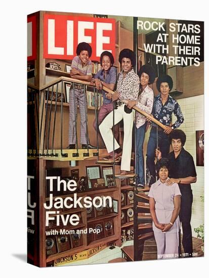 The Jackson Five with their Father and Mother, Joseph and Katherine, September 24, 1971-John Olson-Premier Image Canvas