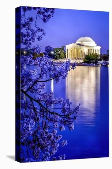 The Jefferson Memorial with cherry blossoms at the Tidal Basin, Washington DC-William Perry-Premier Image Canvas