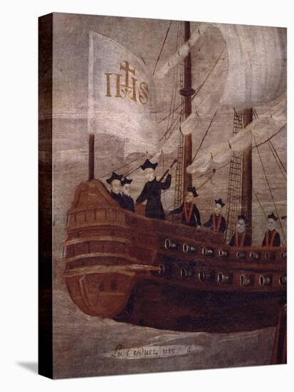 The Jesuits Arriving by Ship Off the Coast of New Granada, Painting 18th Century-null-Premier Image Canvas