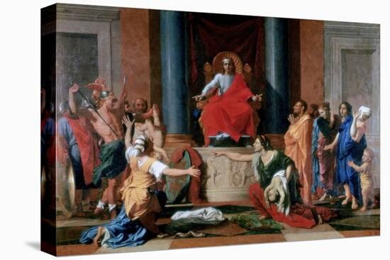 The Judgement of Solomon, 1649-Nicolas Poussin-Premier Image Canvas