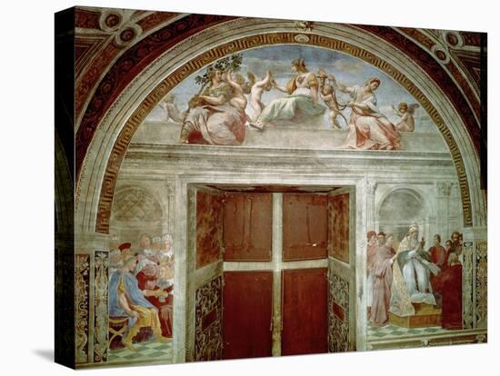 The Judicial Virtues: Pope Gregory IX Approving the Vatical Decretals-Raphael-Premier Image Canvas