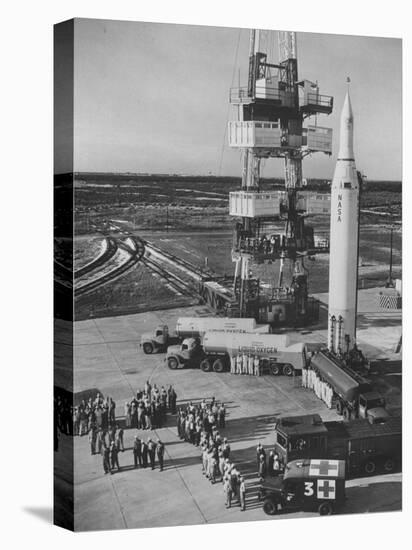 The Juno Ii Rocket Being Prepared for it's Moon Launch-null-Premier Image Canvas