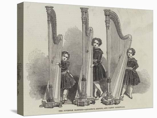 The Juvenile Harpists, Adolphus, Ernest, and Fanny Lockwood-null-Premier Image Canvas