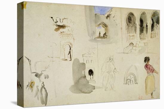 The Kasbah, Tangier (W/C on Paper)-Eugene Delacroix-Premier Image Canvas