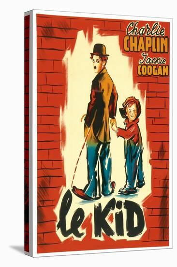 The Kid, French Movie Poster, 1921-null-Stretched Canvas