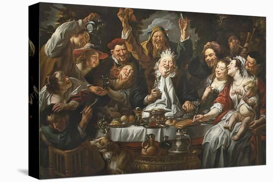 The King Drinks a Twelfth Night Feast, C.1645-Jacob Jordaens-Premier Image Canvas