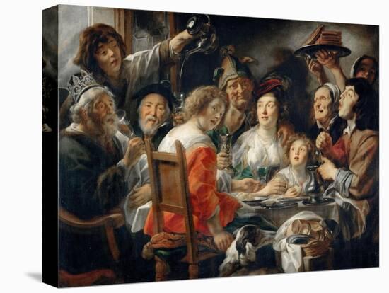 The King Drinks, or Family Meal on the Feast of Epiphany-Jacob Jordaens-Premier Image Canvas