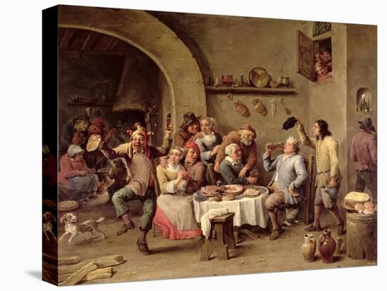 The King Drinks-David Teniers the Younger-Premier Image Canvas