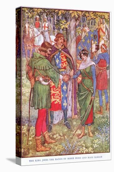 The King Joins the Hands of Robin Hood and Maid Marian, C.1920-Walter Crane-Premier Image Canvas