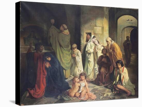 The Kiss of Peace in the Catacombs-Charles Louis Fredy de Coubertin-Premier Image Canvas