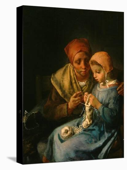 The Knitting Lesson, 1869-Jean-Francois Millet-Premier Image Canvas