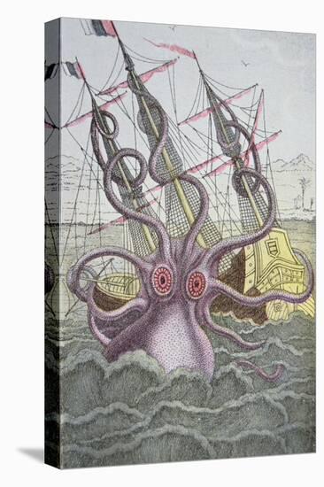 The Kraken Drags Down a Ship-null-Premier Image Canvas