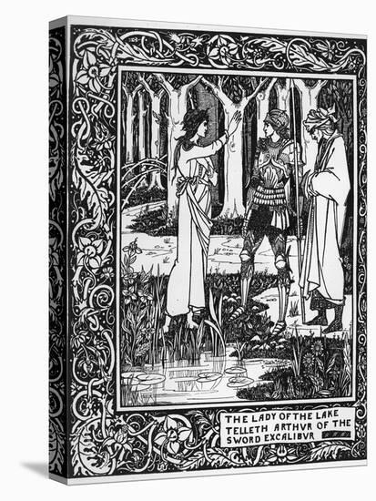 The Lady of the Lake Telleth Arthur of the Sword Excalibur, Illustration from 'Le Morte D'Arthur'-Aubrey Beardsley-Premier Image Canvas