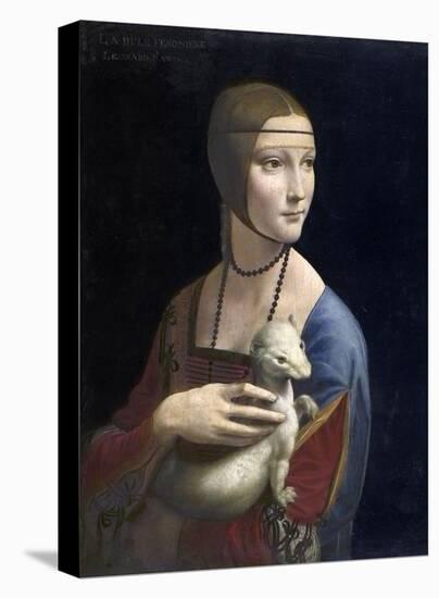 The Lady with an Ermine, ca. 1490-Leonardo Da Vinci-Stretched Canvas