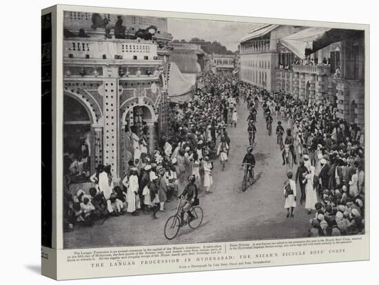 The Langer Procession in Hyderabad, the Nizam's Bicycle Boys' Corps-null-Premier Image Canvas