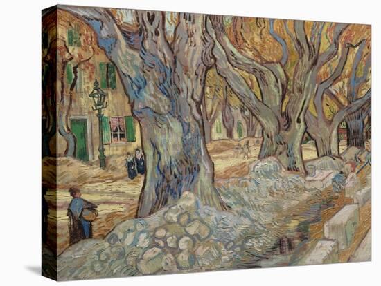 The Large Plane Trees, or Road Menders at Saint-Rémy, 1889 (Oil on Fabric)-Vincent van Gogh-Premier Image Canvas