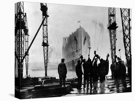 The Launch of R.M.S. 'Queen Mary', Clydebank, September 1934-null-Premier Image Canvas