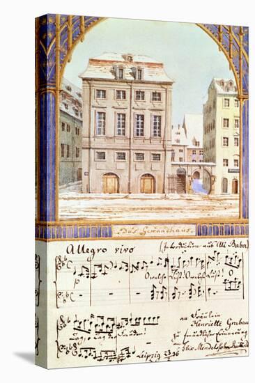 The Leipzig Gewandhaus with a Piece of Music by Felix Mendelssohn (1809-47)-null-Premier Image Canvas