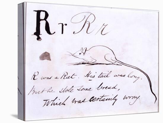 The Letter R of the Alphabet, c.1880 Pen and Indian Ink-Edward Lear-Premier Image Canvas