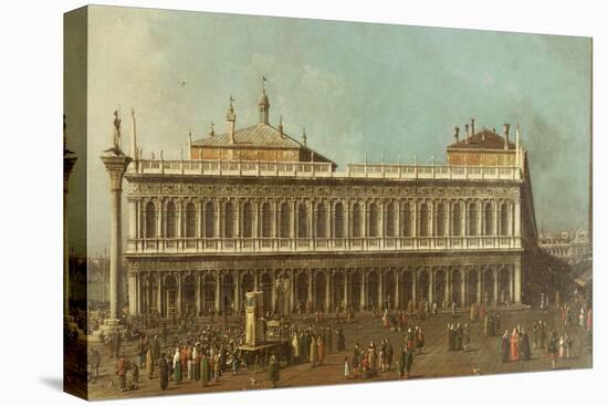 The Library and the Piazetta, Venice, Looking West, with Numerous Figures, circa 1740-Canaletto-Premier Image Canvas