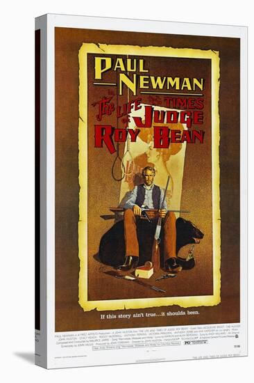 The Life and Times of Judge Roy Bean, US poster, Paul Newman, 1972-null-Stretched Canvas