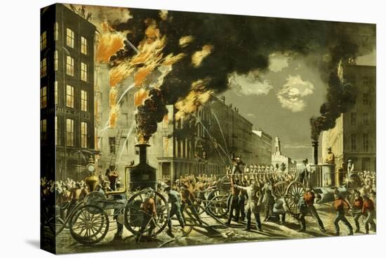 The Life of a Fireman, the New Era. Steam and Muscle, 1861-Currier & Ives-Premier Image Canvas