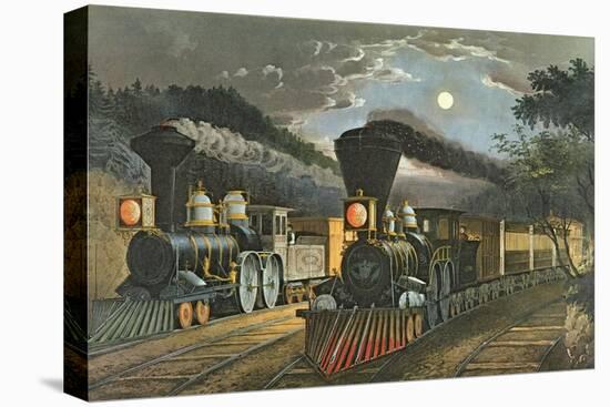 The Lightning Express Trains, 1863-Currier & Ives-Premier Image Canvas