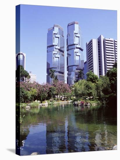The Lippo Towers from Hong Kong Park, Central, Hong Kong Island, Hong Kong, China, Asia-Amanda Hall-Premier Image Canvas