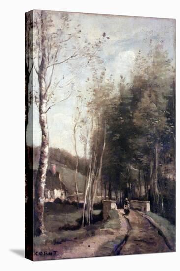 The Little Bridge, 1860 (Oil on Canvas)-Jean Baptiste Camille Corot-Premier Image Canvas
