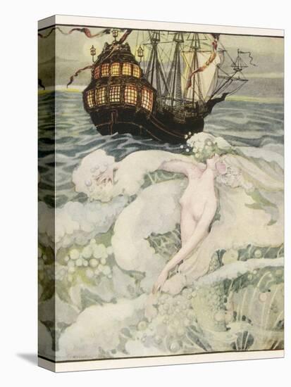 The Little Mermaid Watches a Ship-Anne Anderson-Premier Image Canvas