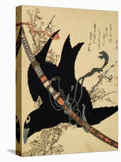 The Little Raven. Minamoto Clan Sword, C1823-Katsushika Hokusai-Premier Image Canvas