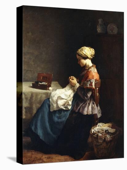 The Little Seamstress, 1858-Jules Breton-Premier Image Canvas
