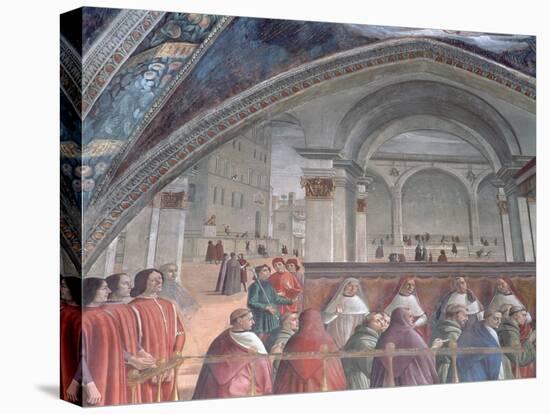 The Loggia and Palazzo Della Signoria, Sassetti Chapel, 1483 (Detail)-Domenico Ghirlandaio-Premier Image Canvas