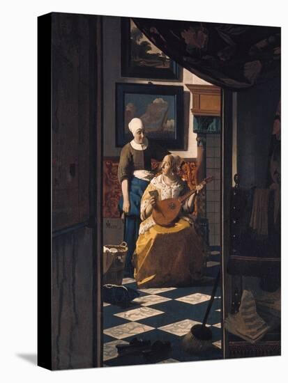 The Love Letter, about 1670-Johannes Vermeer-Premier Image Canvas