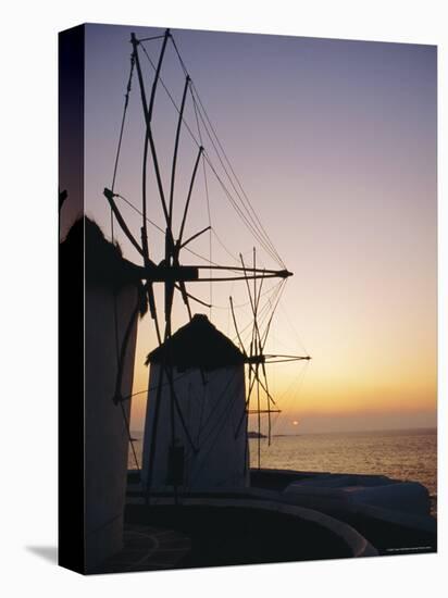 The Lower Windmills (Kato Myli) at Sunset, Mykonos, Cyclades Islands, Greece, Europe-Fraser Hall-Premier Image Canvas