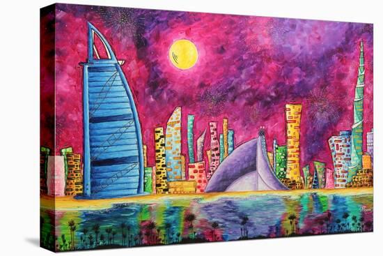 The Luxe Life Dubai Cityscape-Megan Aroon Duncanson-Stretched Canvas