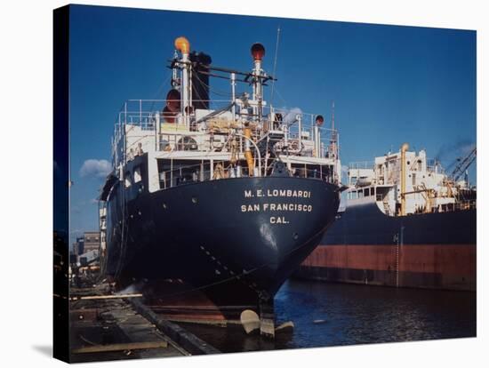 The M.E. Lombardi Docked Next to Esso Oil Tanker Little Rock at Shipyards-Dmitri Kessel-Premier Image Canvas