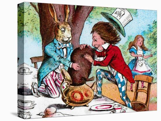 'The Mad Hatter and the March Hare trying to put the Dormouse into a teapot', c1910-John Tenniel-Premier Image Canvas