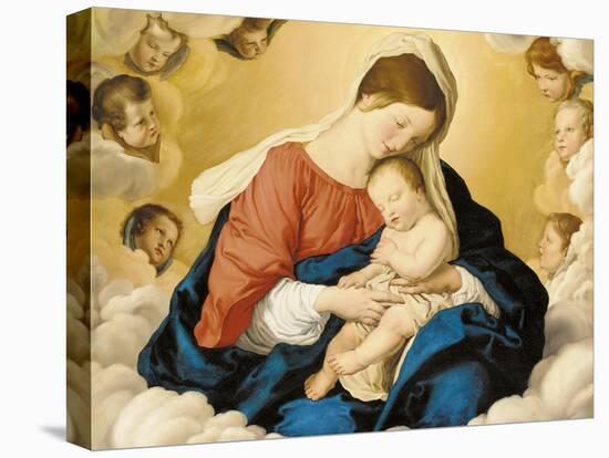 The Madonna and Child in Glory with Cherubs-Giovanni Battista Salvi da Sassoferrato-Premier Image Canvas