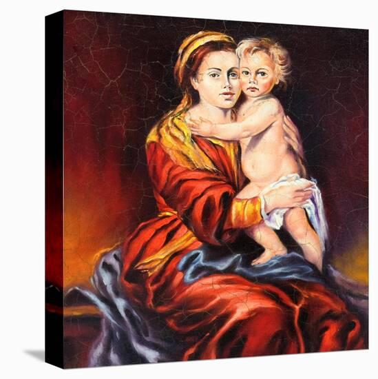 The Madonna With The Child, Drawn By Oil On A Canvas-balaikin2009-Stretched Canvas