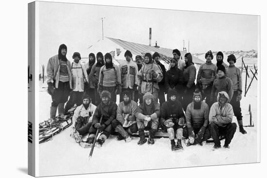 'The Main Party at Cape Evans after the Winter', Scott's South Pole expedition, Antarctica, 1911-Herbert Ponting-Stretched Canvas