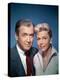 THE MAN WHO KNEW TOO MUCH, 1956 directed by ALFRED HITCHCOCK James Stewart and Doris Day (photo)-null-Stretched Canvas