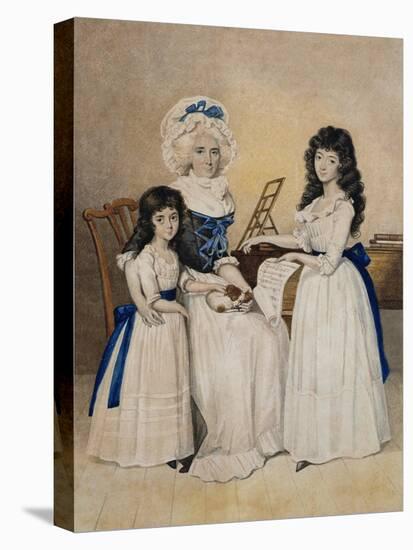 The Mansion of Peace: Mrs Campell and Her Two Daughters Beside a Pianoforte-Henry Edridge-Premier Image Canvas