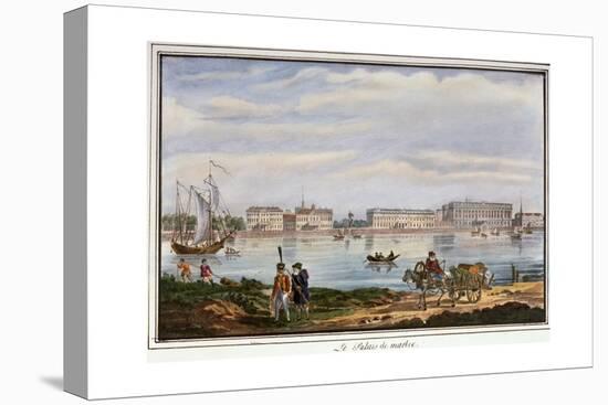 The Marble Palace and the Neva Embankment, St Petersburg, Russia, 1822-null-Premier Image Canvas
