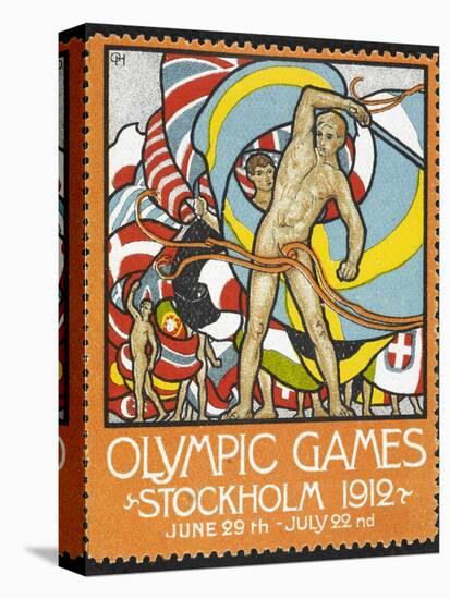 The March Of the Nations, Each Athlete Waving a Flag. Sweden 1912 Olympic Games Poster Stamp-null-Premier Image Canvas