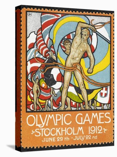 The March Of the Nations, Each Athlete Waving a Flag. Sweden 1912 Olympic Games Poster Stamp-null-Premier Image Canvas